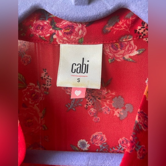 CAbi #5219 Crush Floral Sheer MEDIUM Blouse - Picture 3 of 9